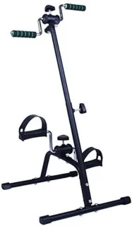 Voettrainer ouderen stationaire hometrainer dubbel arm been model zwart