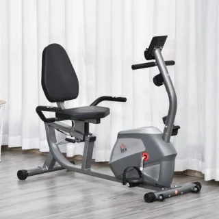 WUVRIE ligfiets hometrainer in zilvergrijs