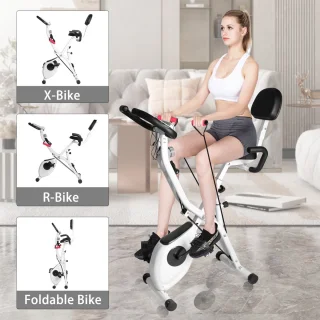 X-bike 3-in-1 Opvouwbare Hometrainer Wit/Zwart