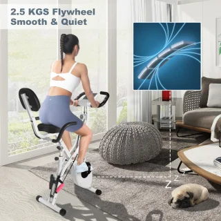 X-bike 3-in-1 Opvouwbare Hometrainer Wit/Zwart