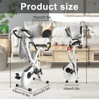 X-bike 3-in-1 Opvouwbare Hometrainer Wit/Zwart