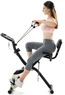 X-Bike magnetische opvouwbare hometrainer wit