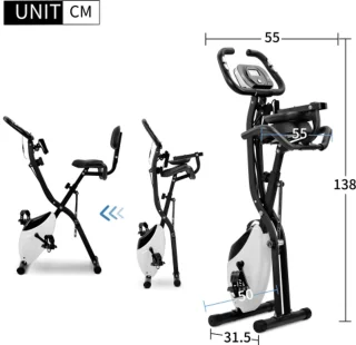 X-Bike magnetische opvouwbare hometrainer wit