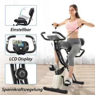 X-Bike magnetische opvouwbare hometrainer wit