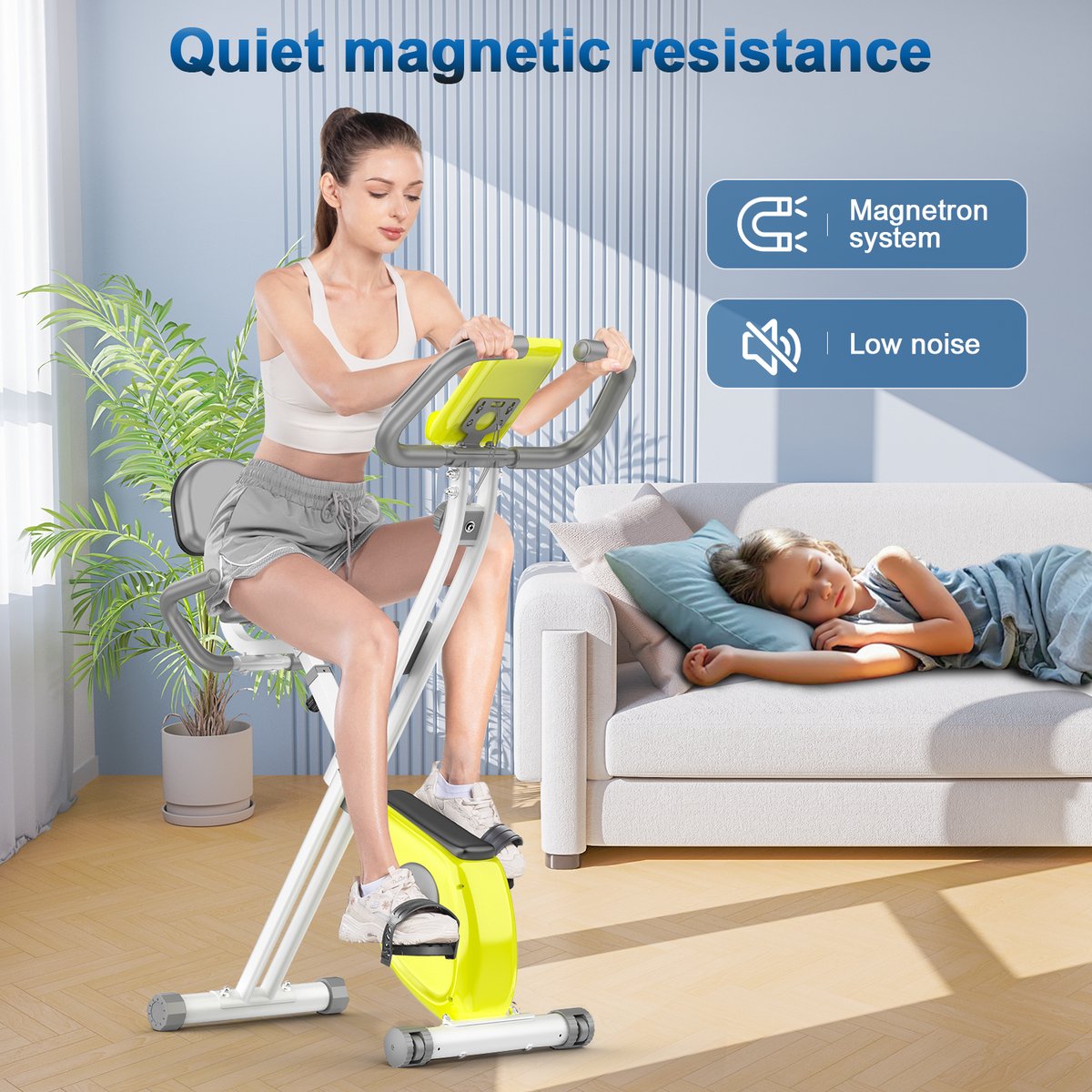 Wat vinden we goed aan de X-bike opvouwbare hometrainer groen-wit