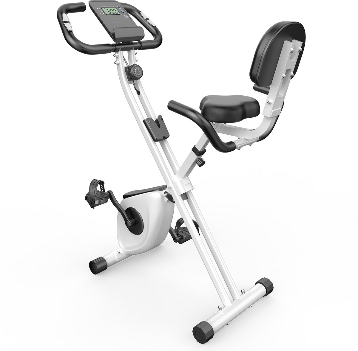 De X-bike Opvouwbare Hometrainer Zwart-Wit in één oogopslag