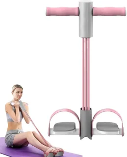 Yoga pedaal weerstandsband hometrainer trekker - 55 cm - roze