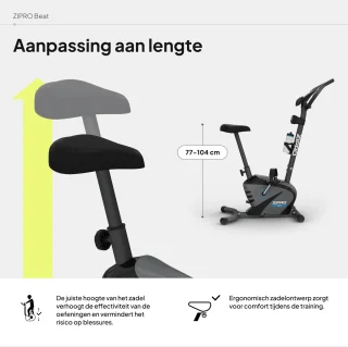 Zipro Beat Hometrainer magnetische fiets zwart/grijs