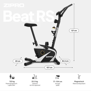 Zipro Beat RS Hometrainer Zwart-Wit