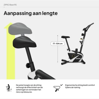 Zipro Beat RS Hometrainer Zwart-Wit