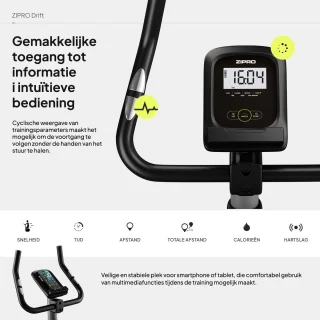 Zipro Drift Magnetische Hometrainerfiets zwart/grijs