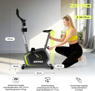 Zipro Drift Magnetische Hometrainerfiets zwart/grijs