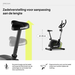 Zipro Drift Magnetische Hometrainerfiets zwart/grijs