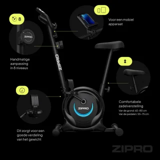 Zipro One S Hometrainer Magnetisch Zwart Blauw