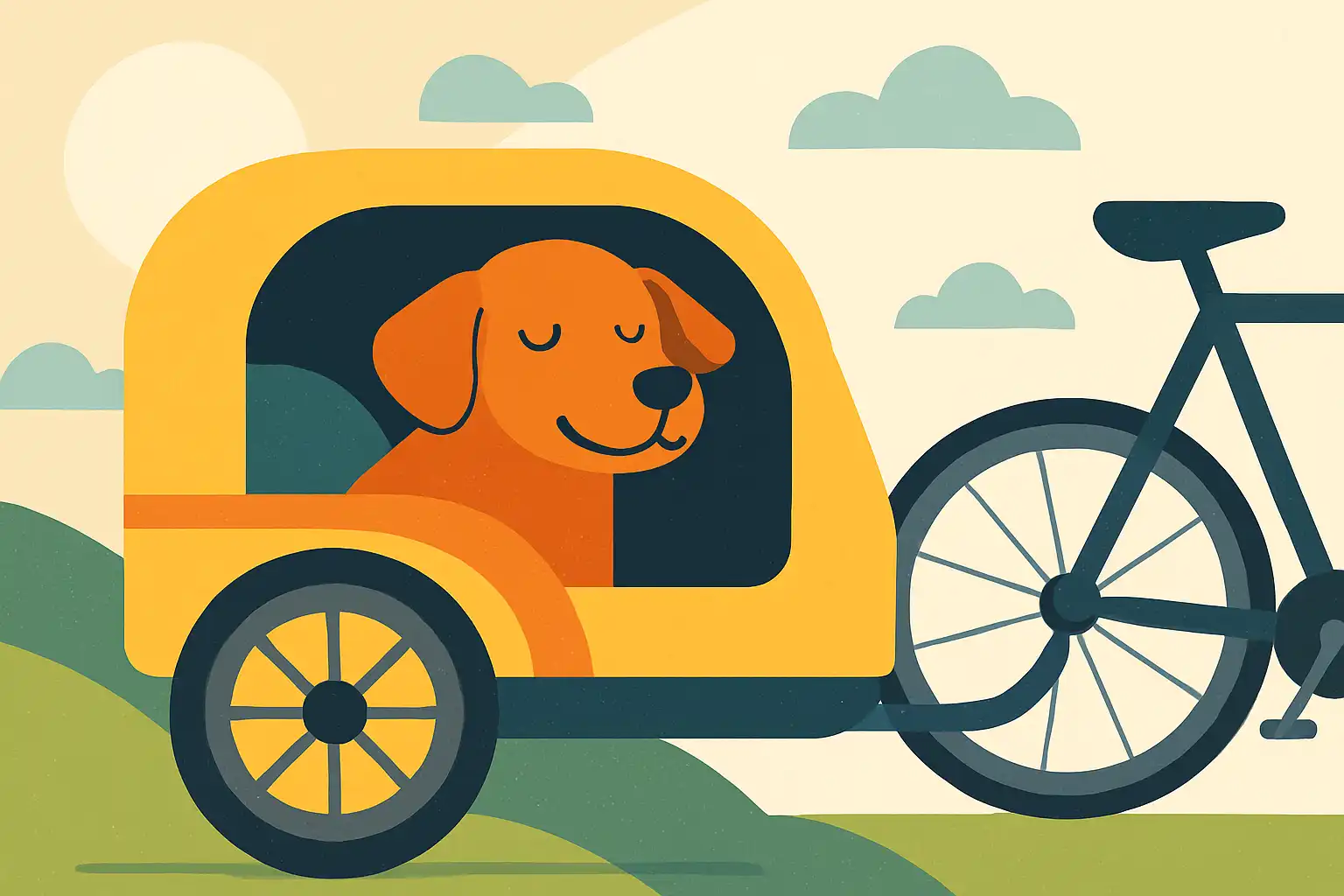 30 dagen stappenplan: zo laat je je hond ontspannen wennen aan de hondenfietskar