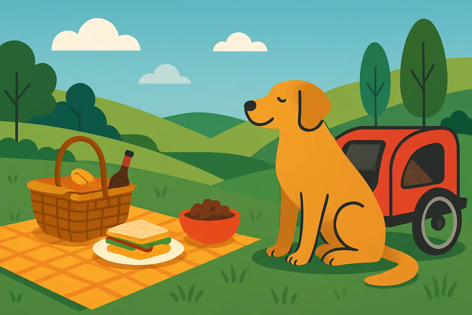 De ultieme picknickgids voor hond en hondenfietskar: eten, spellen en rustplekken