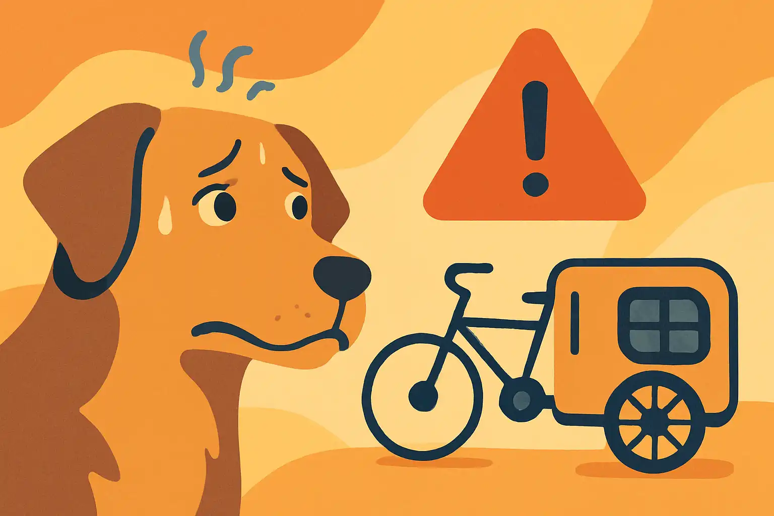 Tien subtiele signalen dat je hond gestrest raakt in de fietskar (en wat je meteen kunt doen)