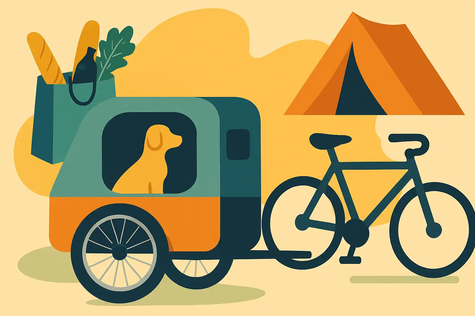 Zo kies je een modulaire hondenfietskar: één kar voor boodschappen, dagtrips en kamperen