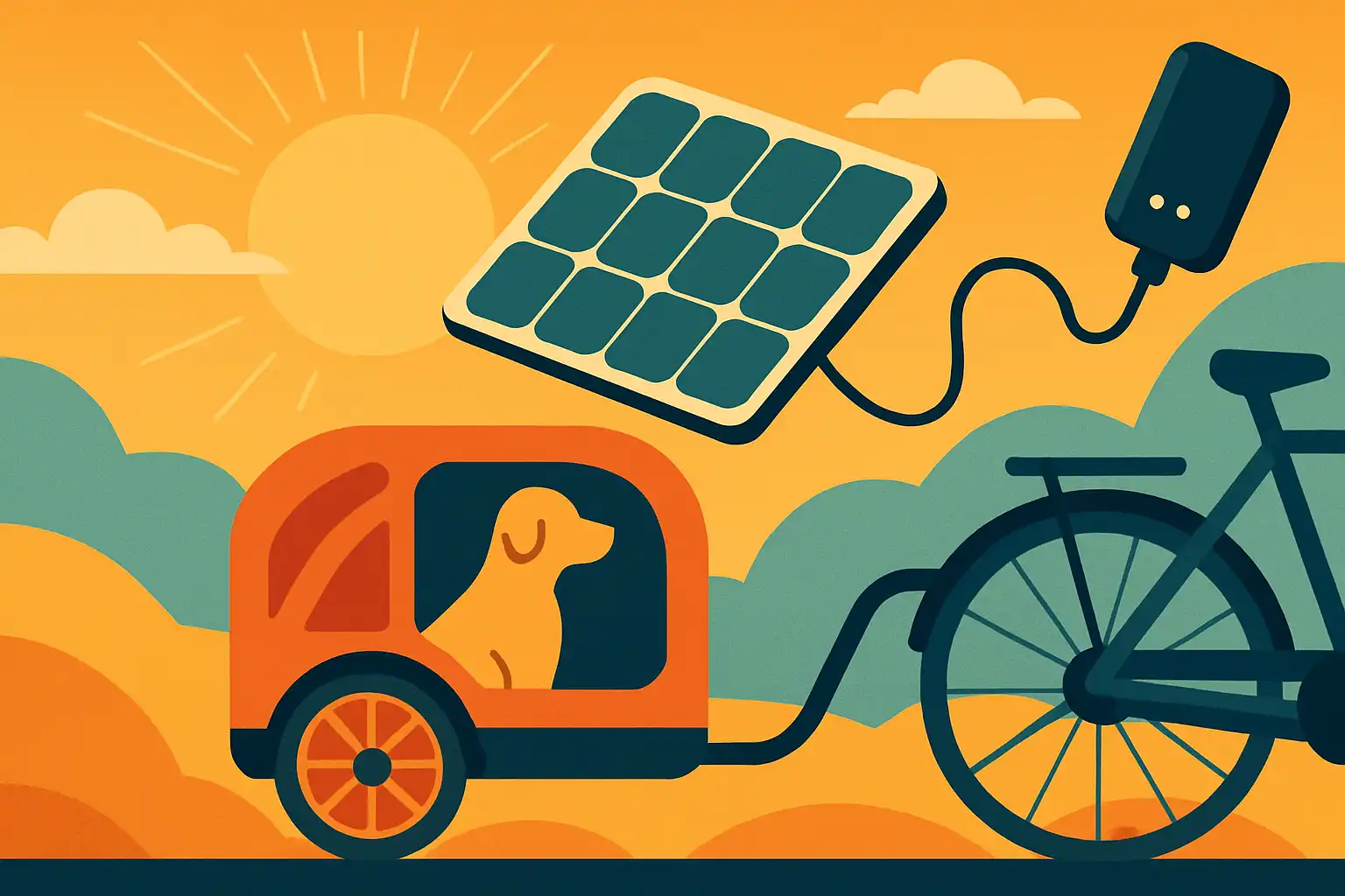 Zonne-energie onderweg: zo upgrade je je hondenfietskar met slimme solar gadgets