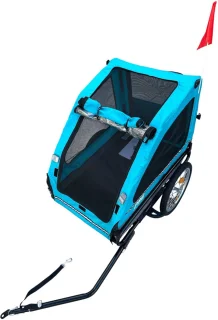 Fietskar Hond Blauw Luxe Hondenfietskar tot 30 KG Opvouwbaar Hondenkar Fiets