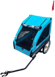 Fietskar Hond Blauw Luxe Hondenfietskar tot 30 KG Opvouwbaar Hondenkar Fiets