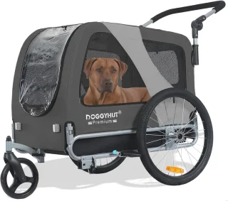 2-in-1 Fietskar voor Honden | Geschikt voor Middelgrote en Grote Honden tot 35 kg