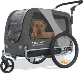 2-in-1 Fietskar voor Honden | Geschikt voor Middelgrote en Grote Honden tot 35 kg