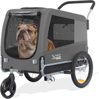 Ruimte en veelzijdigheid: 2-in-1 fietskar en jogger voor grote honden