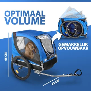 Opvouwbare Hondenfietskar met Reflectoren en Regenhoes - Fietsaanhanger voor Honden tot 40 KG