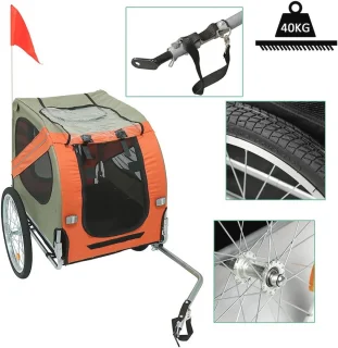 Opvouwbare Fietskar voor Honden - Waterdicht en Veilig met Reflectoren - Tot 40 kg Draagcapaciteit