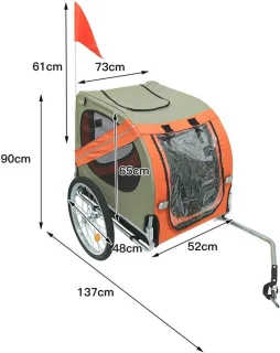 Opvouwbare Fietskar voor Honden - Waterdicht en Veilig met Reflectoren - Tot 40 kg Draagcapaciteit