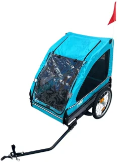 Hondenfietskar Blauw – Stevige Fietskar voor Honden met Reflectoren – Hondenkar tot 30 kg