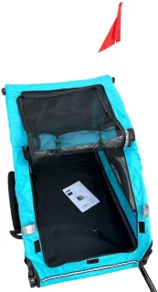 Hondenfietskar Blauw – Stevige Fietskar voor Honden met Reflectoren – Hondenkar tot 30 kg