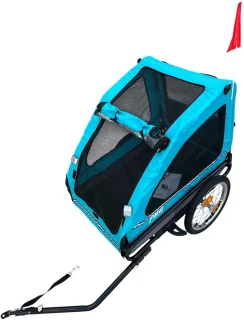 Hondenfietskar Blauw – Stevige Fietskar voor Honden met Reflectoren – Hondenkar tot 30 kg