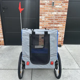 Hondenfietskar met Reflectoren – Blauw – Fietsaanhanger Hond tot 30kg