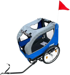 Hondenfietskar met Reflectoren – Blauw – Fietsaanhanger Hond tot 30kg