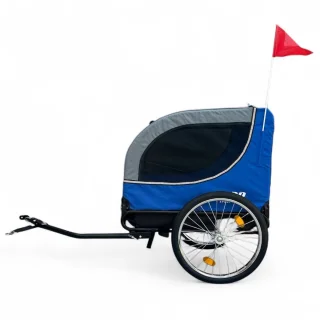 Hondenfietskar met Reflectoren – Blauw – Fietsaanhanger Hond tot 30kg