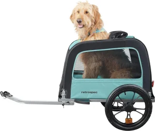 Fietskar voor huisdieren - Opvouwbare hondenfietsendrager voor kleine en middelgrote honden met antislip vloer en interne riem