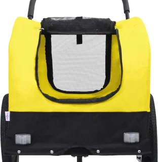 2-in-1 Dierenfietskar en Jogger - Opvouwbare Hondenaanhanger voor Fiets in Geel en Zwart