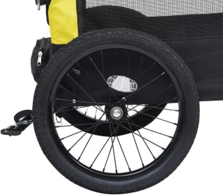 2-in-1 Dierenfietskar en Jogger - Opvouwbare Hondenaanhanger voor Fiets in Geel en Zwart