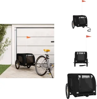 vidaXL Fietstrailer - Fietstrailers - Fiets Trailer - Fietskar Buggy - Hondenfietskar oxford stof en ijzer zwart