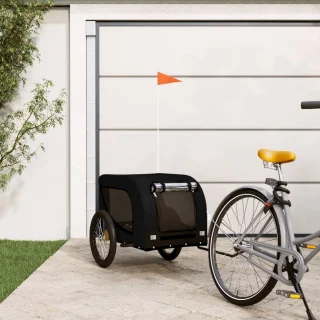 vidaXL Fietstrailer - Fietstrailers - Fiets Trailer - Fietskar Buggy - Hondenfietskar oxford stof en ijzer zwart
