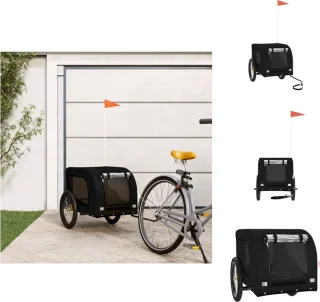 vidaXL Fietstrailer - Fietstrailers - Fiets Trailer - Fietskar Buggy - Hondenfietskar oxford stof en ijzer zwart