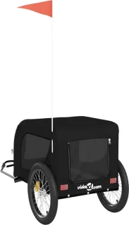 vidaXL Fietstrailer - Fietstrailers - Fiets Trailer - Fietskar Buggy - Hondenfietskar oxford stof en ijzer zwart