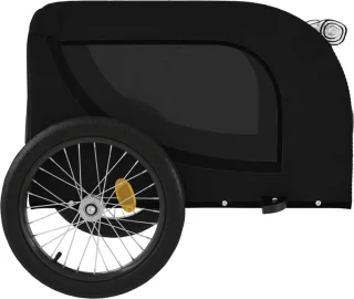 vidaXL Fietstrailer - Fietstrailers - Fiets Trailer - Fietskar Buggy - Hondenfietskar oxford stof en ijzer zwart