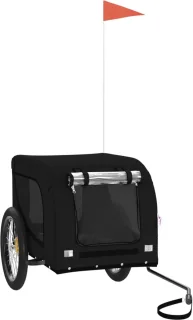 vidaXL Fietstrailer - Fietstrailers - Fiets Trailer - Fietskar Buggy - Hondenfietskar oxford stof en ijzer zwart