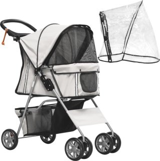 Hondenbuggy opvouwbaar voor kleine honden en katten - Met regenhoes en bekerhouder 75 x 45 x 97 cm review