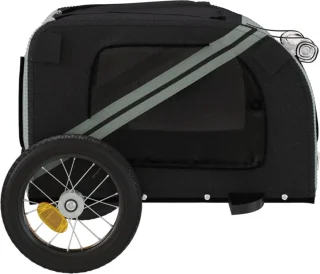 vidaXL Hondenfietskar - Hondentrailer - Hondenfietstrailer oxford stof en ijzer grijs en zwart - Fietskar Voor Hond - Hondenvoertuig - Transport Voor Hond