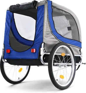 Hondenfietskar Fietskar Hond Mand Hondenkar Opvouwbaar Blauw / Grijs Tot 40 KG