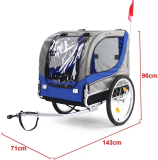 Hondenfietskar Fietskar Hond Mand Hondenkar Opvouwbaar Blauw / Grijs Tot 40 KG